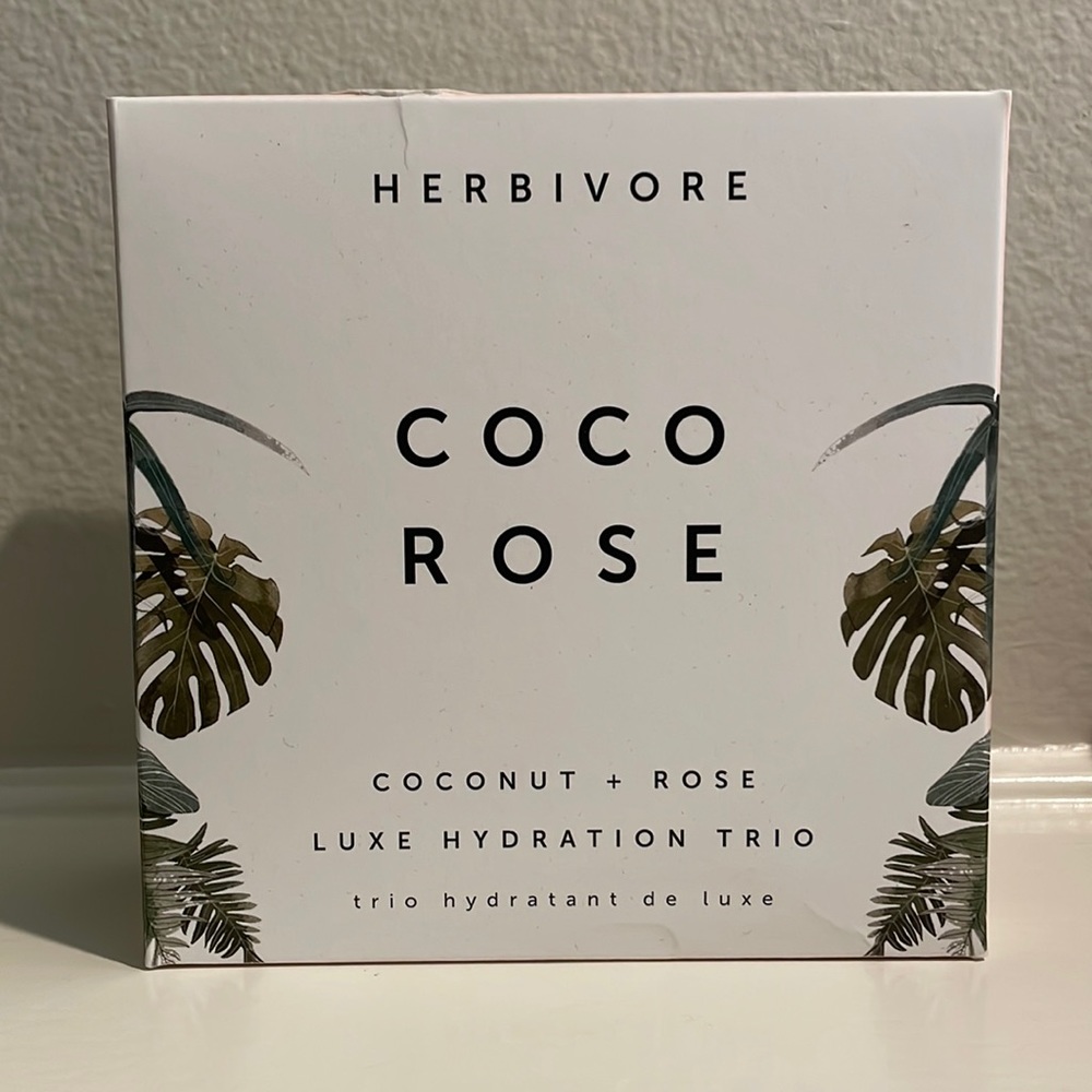 NWT Herbivore Coco Rose: Coconut + Rose Luxe Hydration Trio